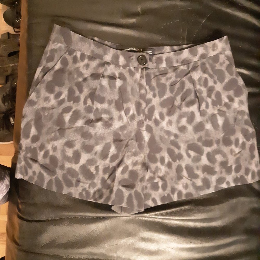 Silk All Saints Leopard Shorts
